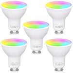 Fitop Alexa Glühbirnen GU10 Wlan Smart Lampe,4.7W Entspricht 50W,RGB 16 Millionen Farben+Warmweiß-Kaltweiß,Dimmbar per App oder Sprach,Kompatibel mit Alexa/Google Home,Kein Hub Benötig,5 Stück