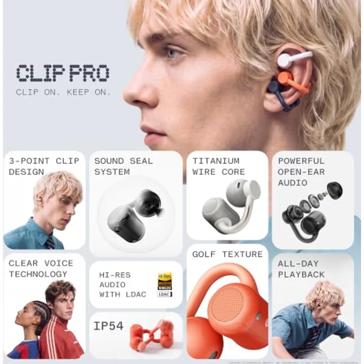 CMF BY NOTHING CMF Clip Pro Open-Ear Kopfhörer, Kabellose Clip-On Earbuds, Hi-Res Audio, IP54 Wasserdicht, Ultra-Leicht, Schwarz – Bild 2