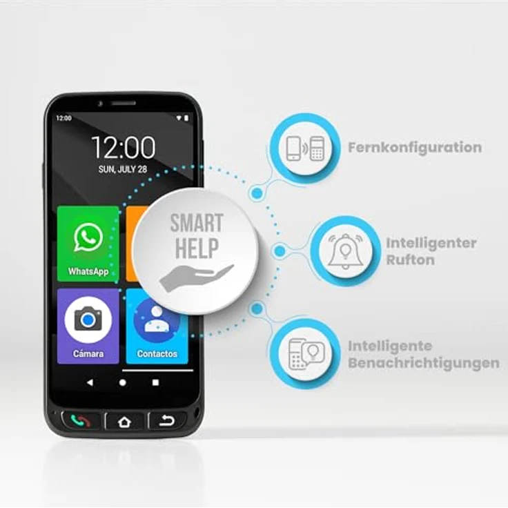 SPC Zeus 4G Pro + Gehäuse - Smartphone für Senioren | 4GB RAM, 64GB ROM, Android 11, 13MP Kamera, Ladestation, 5,5", Schwarz – Bild 5