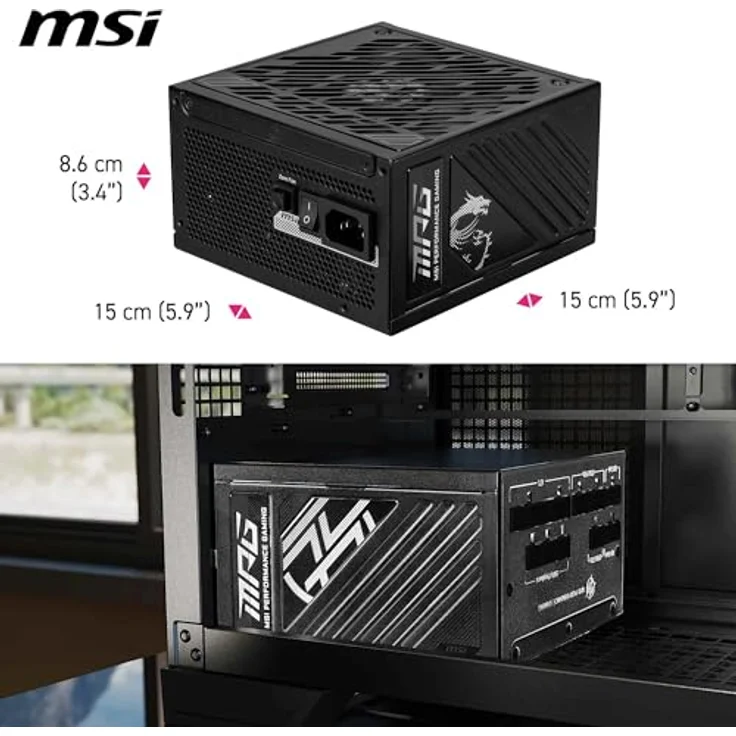 MSI MPG A850GS PCIE5, 850 W PC Netzteil mit elegantem Design, Schwarz – Bild 6