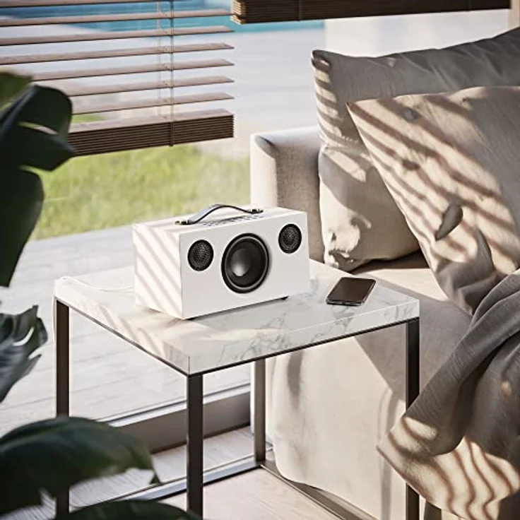 Audio Pro C5 MKII - Tragbarer Multiroom Lautsprecher mit Bluetooth & WiFi - Kabelloser Smart Speaker mit App-Steuerung für Air Play, Spotify Connect - Weiss – Bild 5