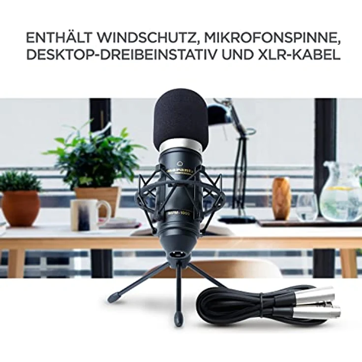 Marantz Professional MPM1000 - XLR Kondensatormikrofon mit Pop Schutz Filter, Shockmount, Tripod Ständer, XLR Kabel für Home Office oder Studio – Bild 5