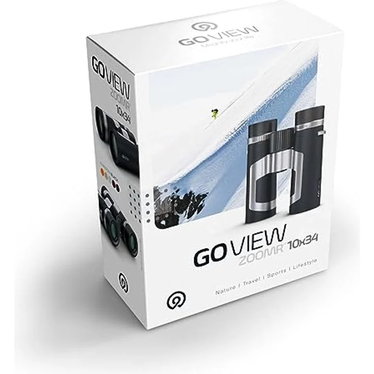 GoView ZOOMR 10x34 kompaktes, portables Fernglas mit 10-Fach Zoom und Magnesiumgehäuse, Phantom Schwarz – Bild 5
