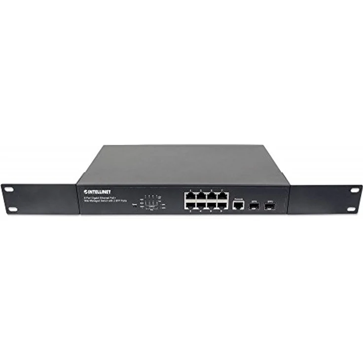 Intellinet 8-Port Gigabit Ethernet PoE+ Web-Managed Switch with 2 SFP Ports, IEEE 802.3ataf Power Over Ethernet PoE+PoE Compliant, 140 561167, Schwarz – Bild 7