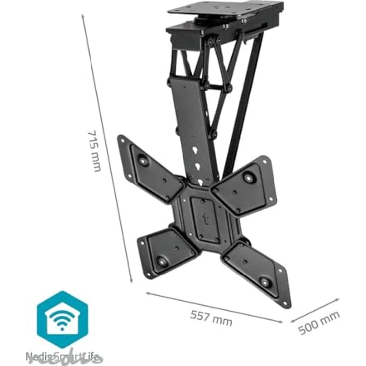NEDIS Motorisierte TV-Deckenhalterung TVCM5850BK - 23-65 Zoll - Max. 30 kg - Drehbar & Kippbar - Ferngesteuert - Schwarz – Bild 5