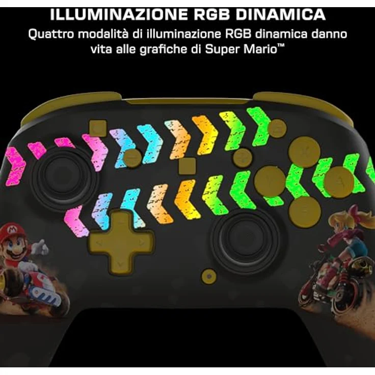 Turtle Beach Rematch Wireless Controller: Mario Kart World – Offiziell lizenziert für Nintendo Switch 1 und 2, RGB-Beleuchtung, wiederaufladbarer Akku, TMR-Thumbsticks, bewegungssteuerung, schwarz – Bild 4