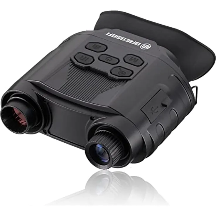 Bresser Nachtsichtgerät Explorer 130 digital und binokular mit großem Display und bis zu 10,5-facher Vergrößerung für Vogelbeobachtung, Camping, Jagd
