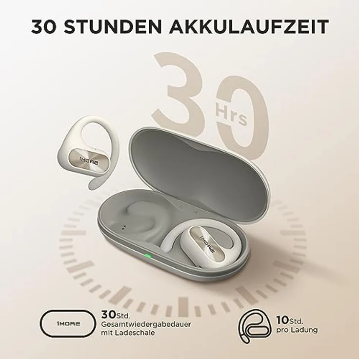 1MORE Fit SE S30 Open Ear Kopfhörer, 5.3 Bluetooth Kabellose Headphones mit 4 mikrofon, Earbuds mit Ohrbügeln, 30 Std. Spielzeit, ENC Anruf Noise Cancelling, IPX5, Ohrhörer für Büroarbeit/Sports – Bild 4
