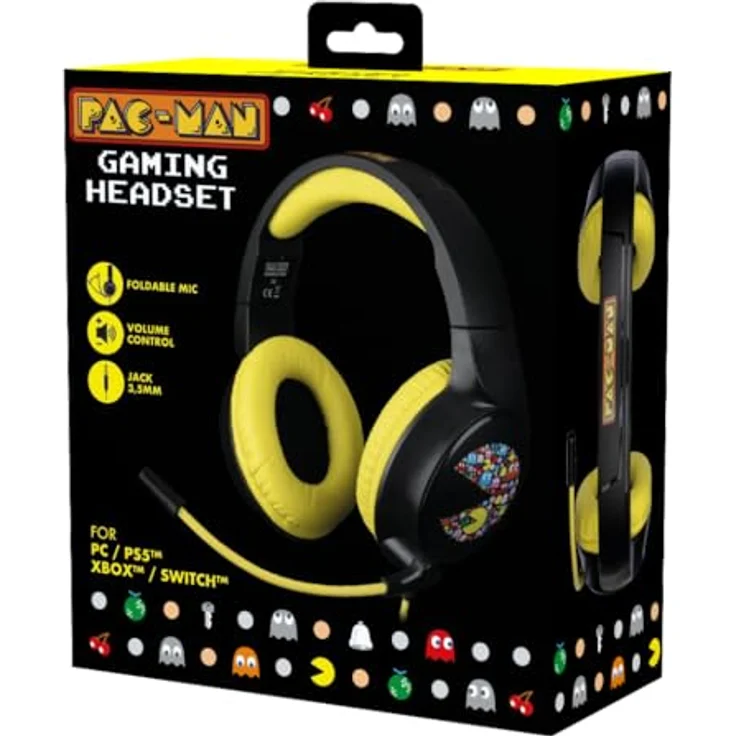 Konix Pac-Man Gaming Headset, kabelgebundenes Headset mit präzisem Audiosystem und integriertem Mikrofon, mehrfarbig – Bild 9