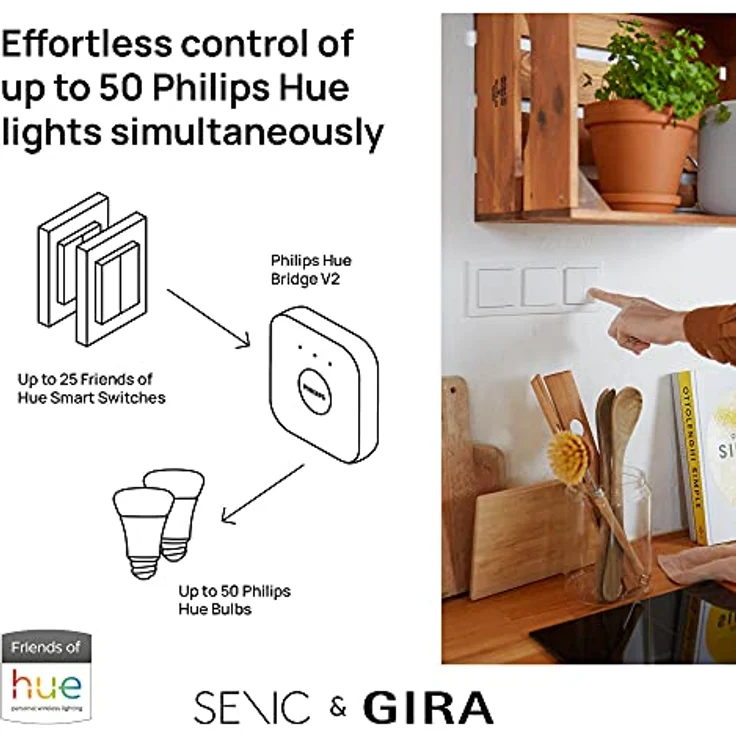 SENIC Smart Switch für Philips Hue Schalter, Anthrazit matt – Bild 2