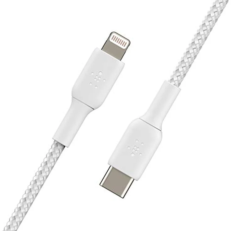 Belkin Lightning/USB-C Kabel ummantelt, 1 m, weiß – Bild 3