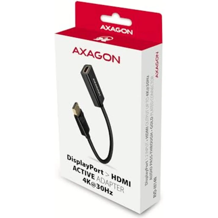 AXAGON RVD-HI14N DisplayPort zu HDMI 1.4 Adapter, 4K/30Hz, schwarzes Kabel, 15 cm lang – Bild 7