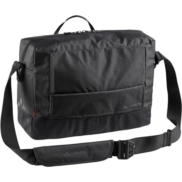 Vaude Cyclist Waxed L Messenger 42 cm, schwarze Laptop-Tasche aus 100% Polyester, 42 x 15 x 30 cm – Bild 1