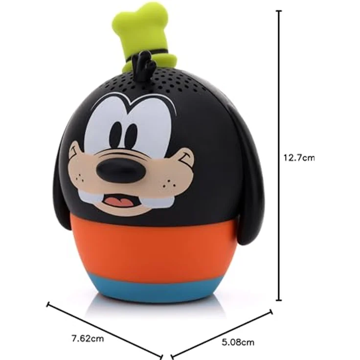 Bitty Boomers Disney: Goofy Mini Haut-parleur Bluetooth, Ultraportabler Lautsprecher mit 5 cm Höhe, Bluetooth 5, kabellose Reichweite von 9,1 m, Schwarz – Bild 5