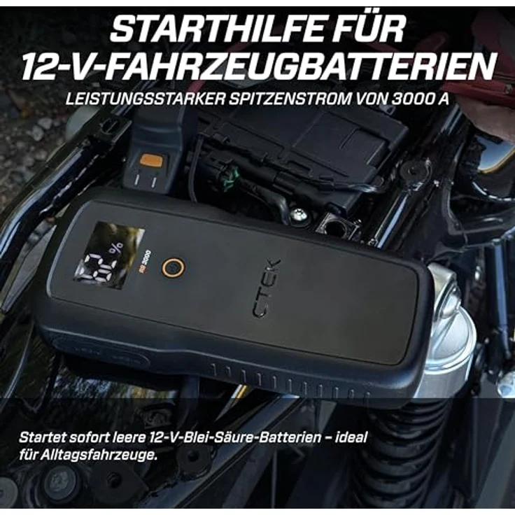 CTEK 40-625 Ladespannungs-Booster, tragbarer 12V Starthilfe mit 3000 A Spitzenstrom, inkl. USB Powerbank und LED-Taschenlampe – Bild 3