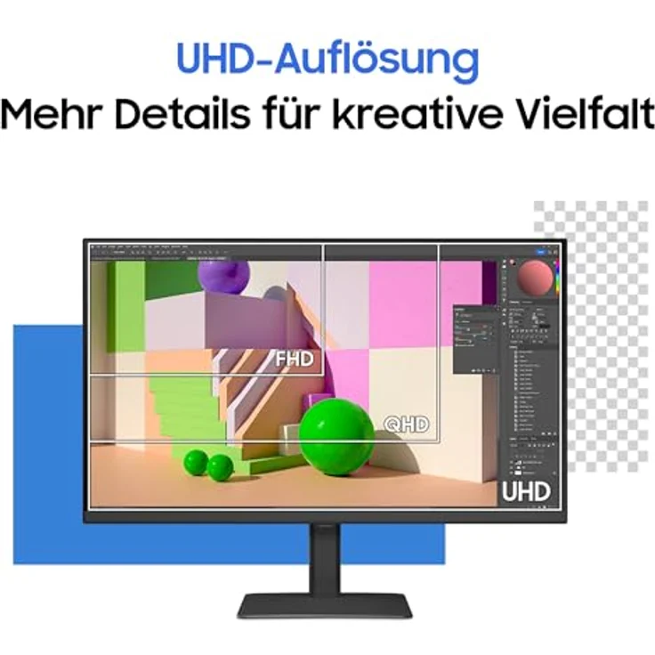 Samsung ViewFinity S80UD 4K-Monitor 27 Zoll, UHD, 3.840 x 2.160, 60 Hz, HDR10, Eye Saver Mode, USB-C (90 W), Daisy Chain, Integrierter KVM-Switch, LS27D800UAUXEN, Schwarz – Bild 5