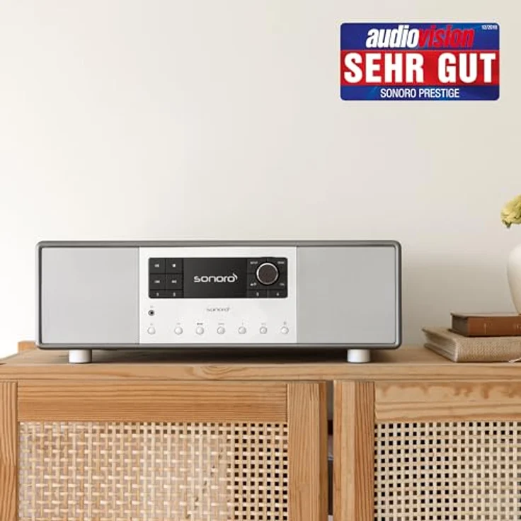 sonoro Primus Internetradio mit Bluetooth (Spotify, Deezer, Podcasts, FM/UKW, DAB Plus, WLAN, AUX-In, Holzgehäuse) Stereoanlage Matt Graphit – Bild 3