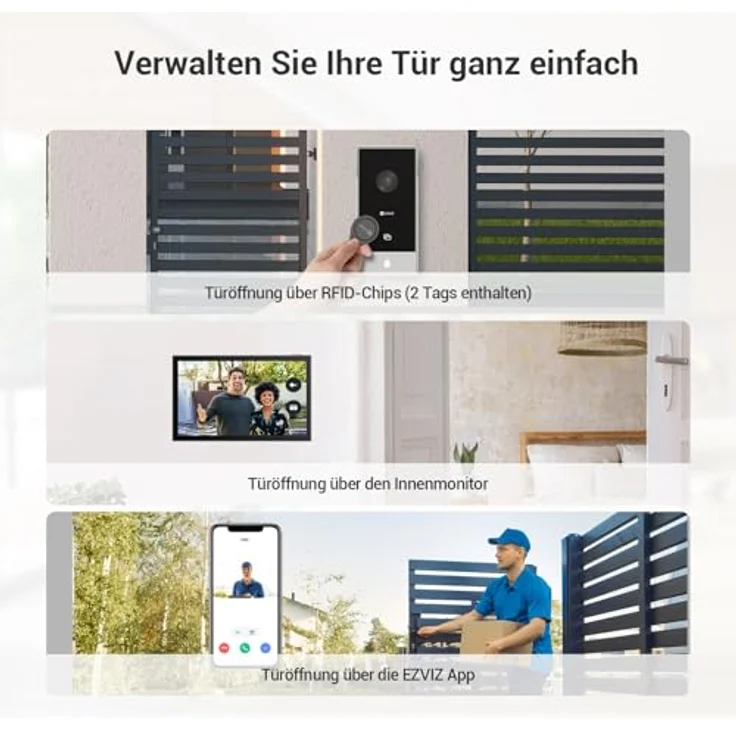 EZVIZ HP5 Video-Gegensprechanlage 17,8 cm (7") Schwarz, Silber - Schlankes Design, umfangreiche Funktionalität, einfache Installation – Bild 5