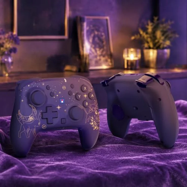 HORI Wireless PAD Turbo (Espeon & Umbreon) für Nintendo Switch 2, kabelloser Controller mit 10 Stunden Akkulaufzeit, programmierbaren Rücktasten und präzisen TMR-Sticks, lila – Bild 3