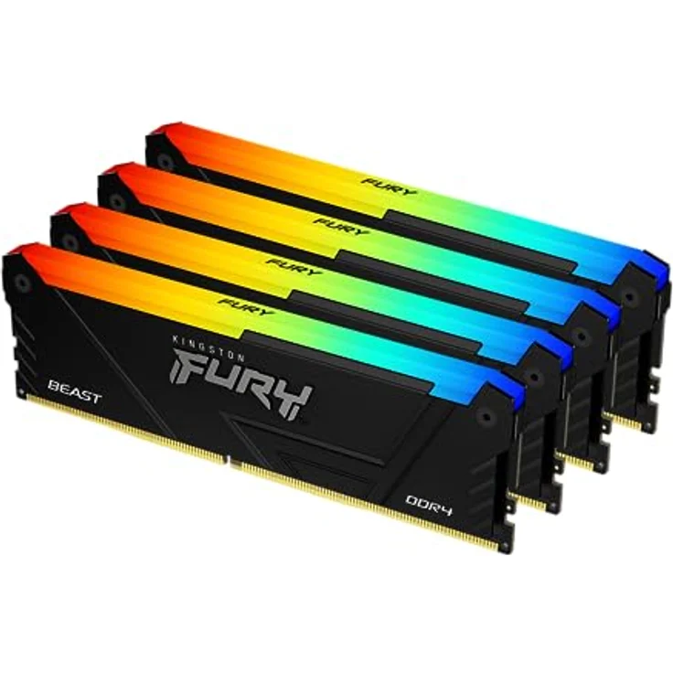 Kingston FURY Beast RGB 128GB 3600MT/s DDR4 CL18 DIMM (Kit mit 4) PC Arbeitsspeicher KF436C18BB2AK4/128 – Bild 1