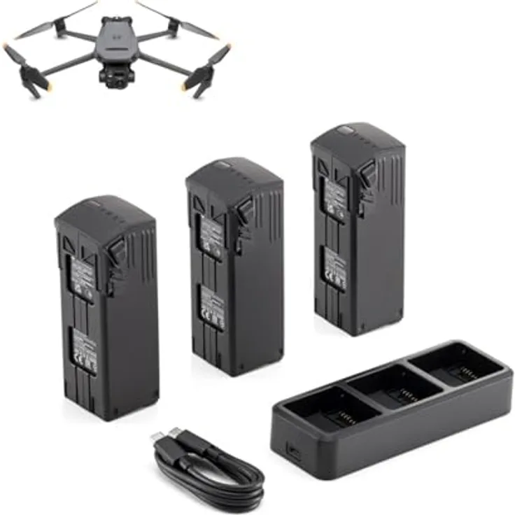 DJI Fly More Kit für Mavic 3 Enterprise, Zubehörset mit 3× 5000 mAh Akkus und Ladegerät-Hub