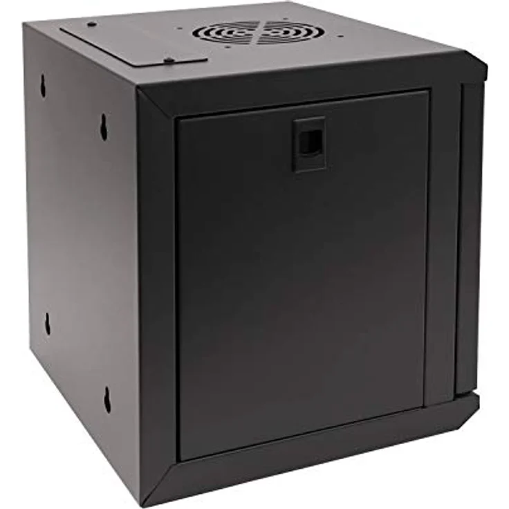 HMF Serverschrank 10 Zoll, 6 HE, Netzwerkschrank, Wandschrank, schwarz – Bild 3