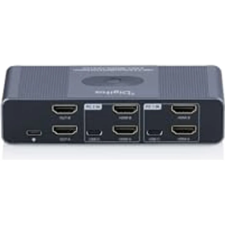 Digitus 2 Port KVM-Matrix-Switch, HDMI Fernbedienung, 4K@60Hz, USB-A und USB-C, für zwei Computer und zwei Monitore – Bild 3