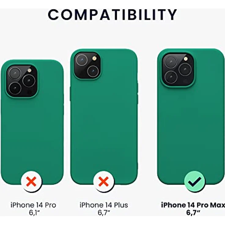 kwmobile Handyhülle für iPhone 14 Pro Max - Silikon Schutzhülle in Smaragdgrün, Anti-Rutsch & kabelloses Laden – Bild 2