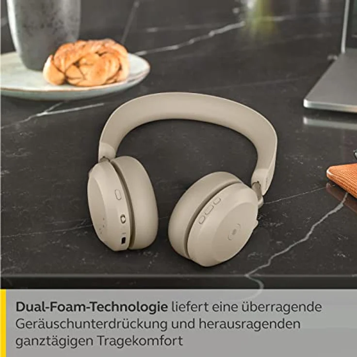 Jabra Evolve2 75 Stereo MS (USB-A) Bluetooth, Beige – Bild 3