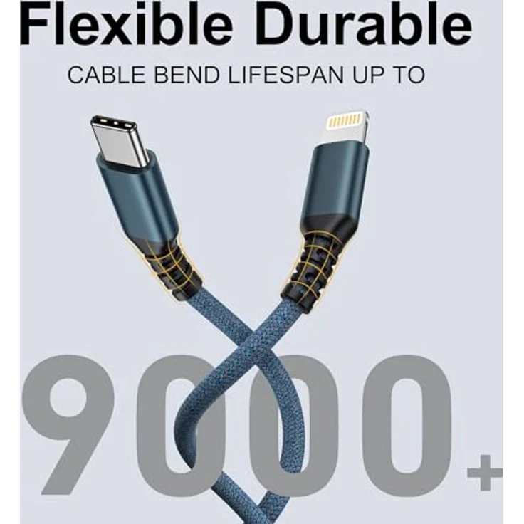 GIANAC Multi USB Kabel 3 in 1 [3 Stück, 1.2M, Blau/Grau/Grün] Schnelles Ladegerät mit iPhone, Micro USB und USB Typ C Anschluss, kompatibel mit iPhone, Samsung, Huawei und mehr – Bild 3