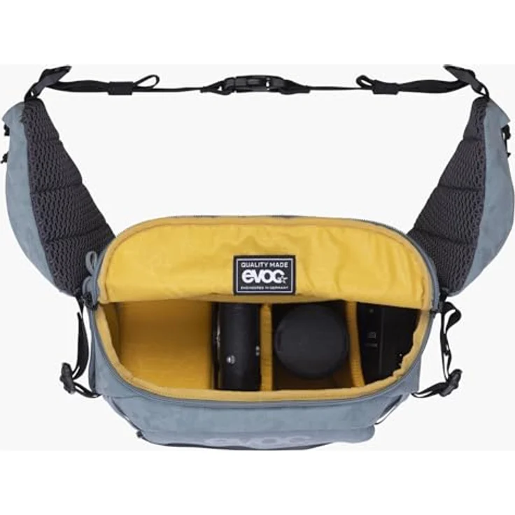 Evoc Hip Pack Capture 6L, Kamera Hüfttasche für Kompakt-Systemkameras, grau, mit Air Flow Contact System und Regenhülle – Bild 13