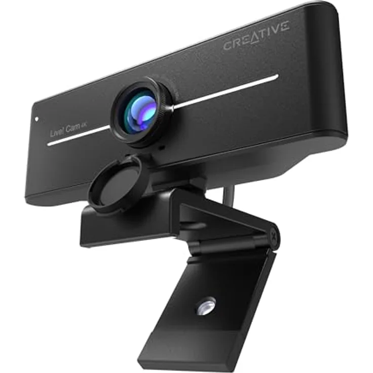 CREATIVE Live! Cam Sync 4K UHD USB Webcam mit Gegenlichtkompensation, bis 40 FPS, 95° Weitwinkelobjektiv, Sichtschutzobjektiv, integrierte Mikrofone, Plug & Play für PC und Mac