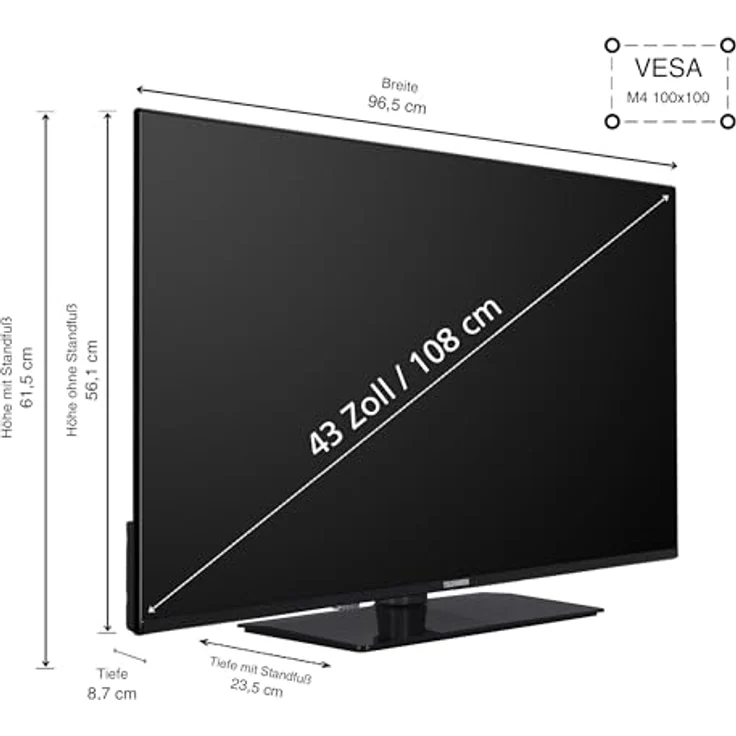 Telefunken Fernseher 43 Zoll Smart TV VIDAA XU43VP750M - 4K Fernseher UHD, HDR TV mit Dolby Vision, Triple-Tuner und 6 Monate HD+ inkl., LED TV schwarz – Bild 3
