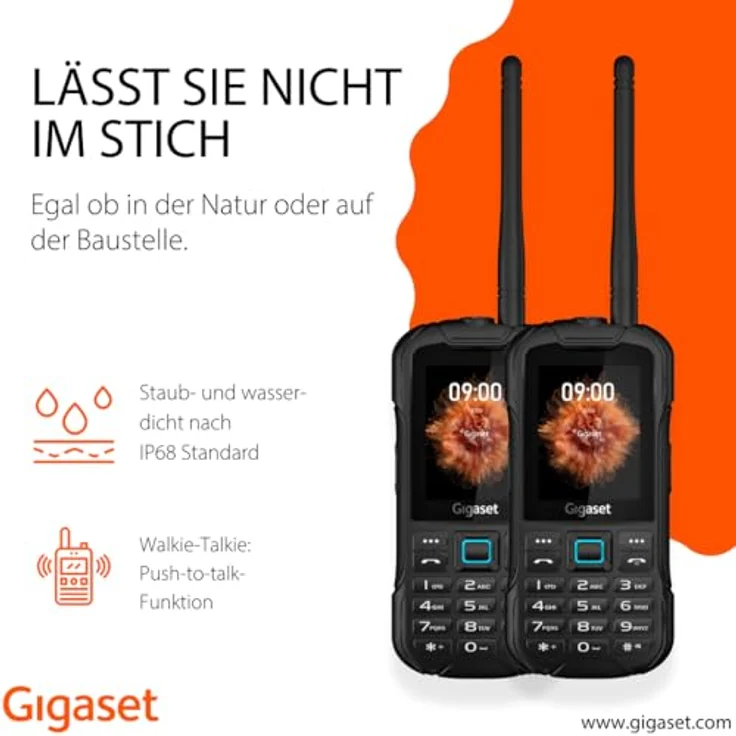 Gigaset GLX8 ACTIVE duo, 4G-Outdoor-Tastenhandy mit Walkie-Talkie-Funktion, IP68, Dual SIM, 2,4" LCD-Display, 2er Set Schwarz/Petrol – Bild 2
