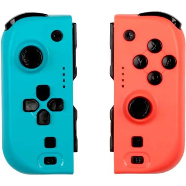 Konix Joypads Controller-Paar für Nintendo Switch und Switch OLED, 8 Stunden Akkulaufzeit, Vibrationsfunktion, blau und rot – Bild 1