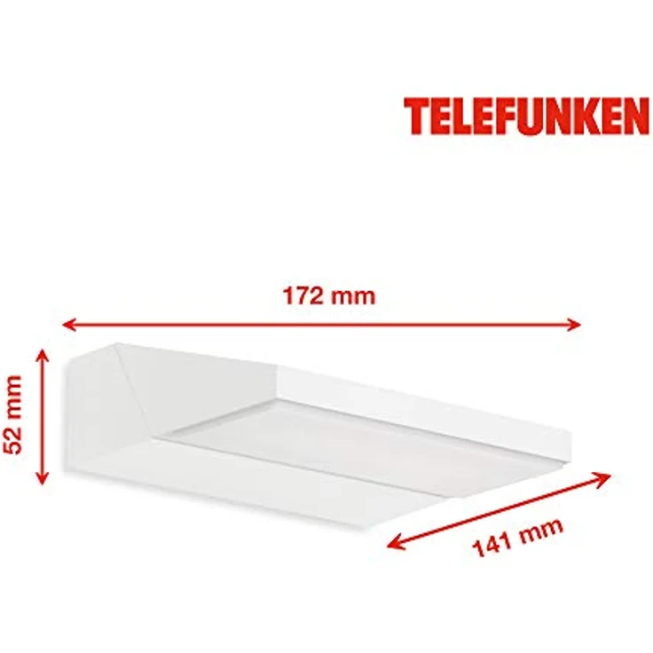 TELEFUNKEN - LED Außenwandleuchte, Außenwandlampe, Kopf drehbar, 10 Watt, 1.100 Lumen, 4.000 Kelvin, IP44, Weiß, 172x141x52mm (LxBxH) – Bild 5