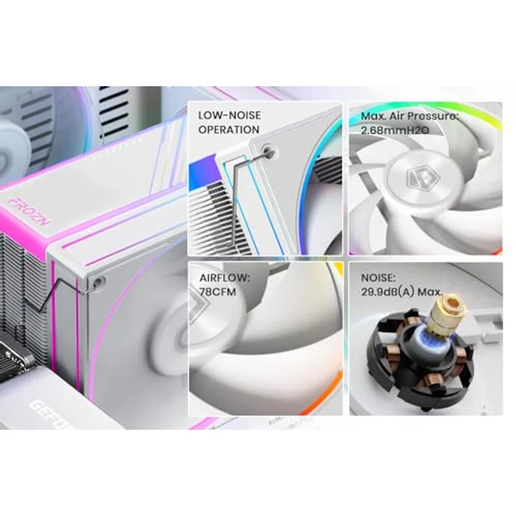 ID-Cooling FROZN A410, CPU Kühler mit 220W TDP, aRGB-Beleuchtung, weiss – Bild 5