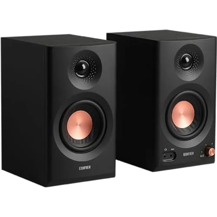 Edifier MR3 Kompakter Studio-Lautsprecher 2.0, Hi-Res Audio, Bluetooth V5.4, physische Steuerungen, RCA, AUX, Mobile App, 2 x 18 W, Schwarz – Bild 2