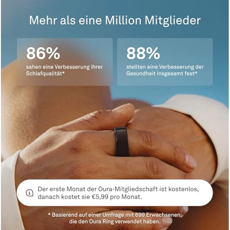 OURA Ring 4, Smart Fitness-Tracker mit Smart Sensing Technologie, Größe 5, Schwarz, Titan Design, bis zu 8 Tage Akkulaufzeit – Bild 7
