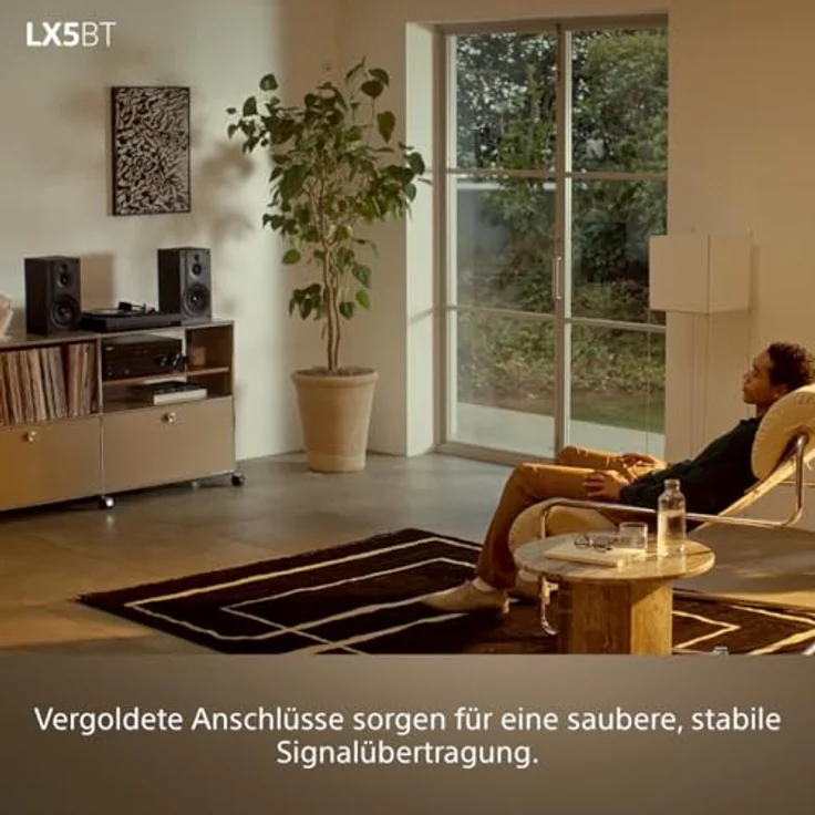 Sony PS-LX5BT, Premium-Bluetooth-Plattenspieler mit vollautomatischer Wiedergabe, Riemenantrieb, Hi-Res Audio, integriertem Phono-Vorverstärker – Schwarz – Bild 5