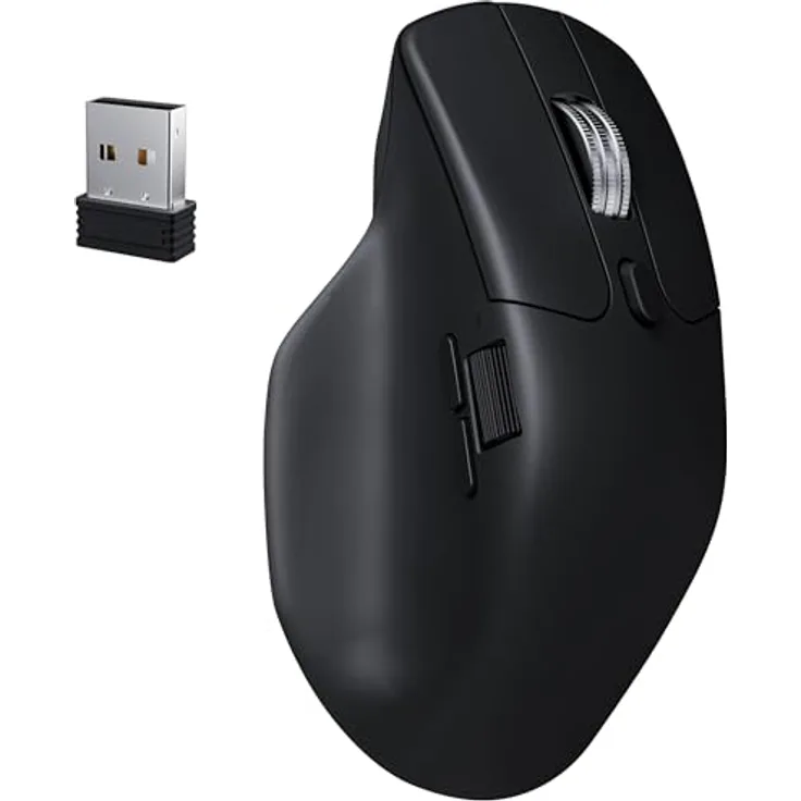 KEYCHRON Keychron M6 8K, Kabellose Ultra Silent Maus mit ergonomischem Design, schwarz