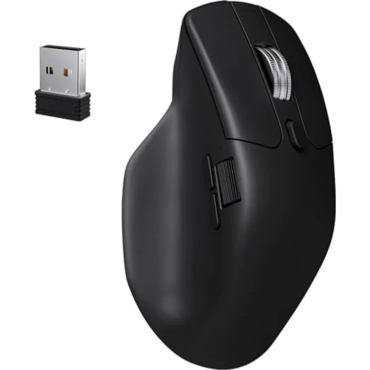 KEYCHRON Keychron M6 8K, Kabellose Ultra Silent Maus mit ergonomischem Design, schwarz – Bild 1
