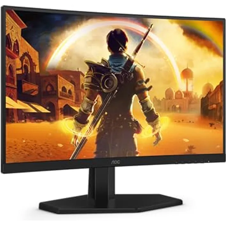 AOC Gaming C24G42E, 24 Zoll Full HD Curved Monitor mit 180 Hz, 1 ms Reaktionszeit, FreeSync Premium, schwarz-rot