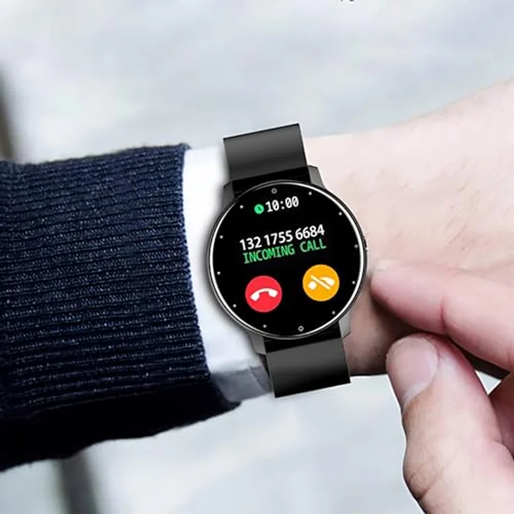 Retoo Smartwatch ZL02 45mm Schwarz, Touchscreen Sport Band Fitness Armband, Call Android iOS, Herren Damen – Bild 5