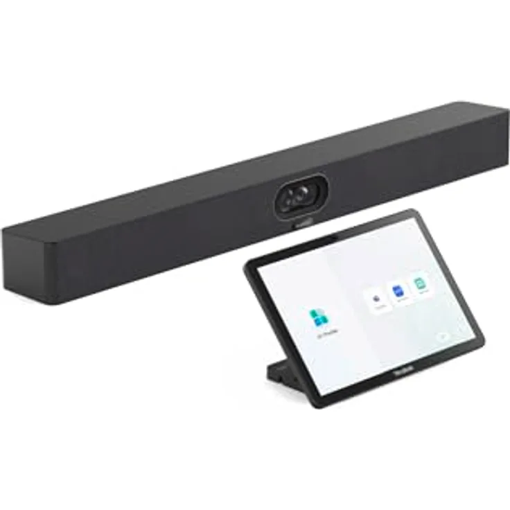 Yealink MeetingBar A40-031, All-in-One 4K-Videokonferenzlösung mit Dual-48MP-Kameras, 120° Sichtfeld, 8-MEMS-Mikrofonarray, CTP25 Touch Panel, Android 13, kompatibel mit Microsoft Teams und Zoom