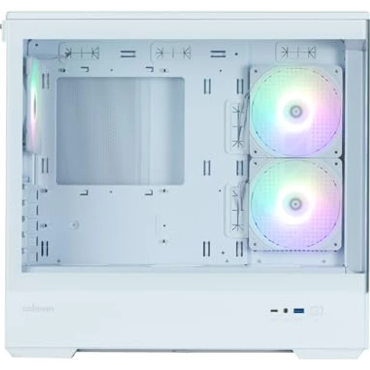 Zalman P30 V2 PC-Gehäuse, Mini-Tower mATX mit RGB-Beleuchtung und Tempered Glass – weiß, Platz für bis zu 9 Lüfter und 360 mm Radiatoren – Bild 2