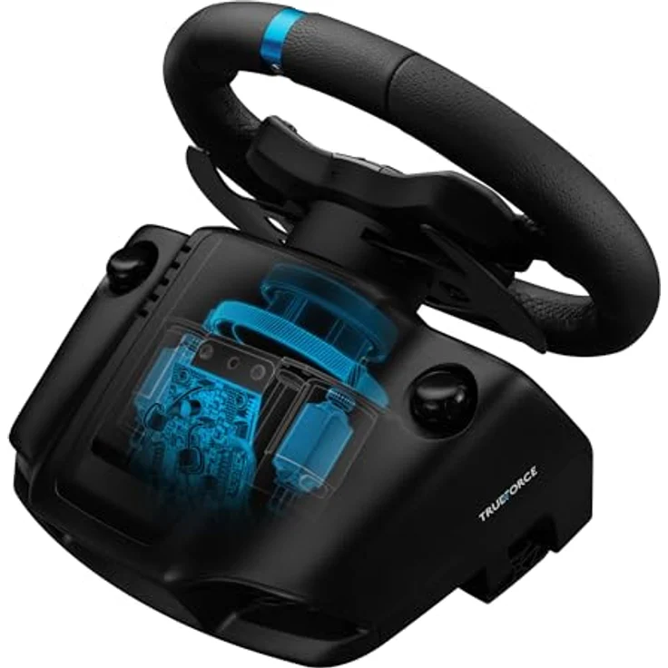 LOGITECH G923 TRUEFORCE, Hochleistungs-Rennlenkrad und Pedale für PlayStation 4 & 5 mit nächster Generation Force-Feedback und Premium-Design aus schwarzem Leder – Bild 2