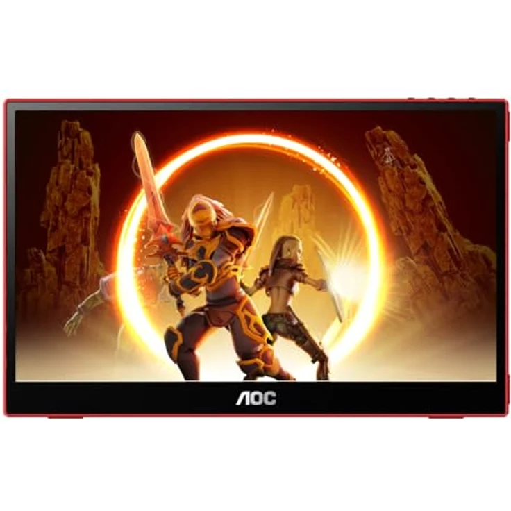 AOC 16G3 tragbarer 16 Zoll Gaming Monitor, FreeSync, 144 Hz, Full HD, schwarz-rot – Bild 1