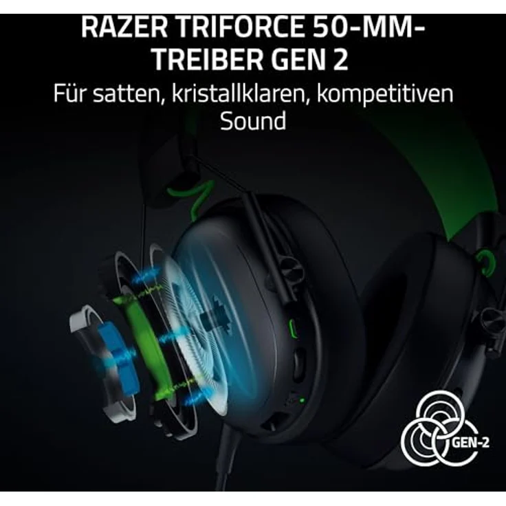 Razer BlackShark V3 X HyperSpeed, Kabelloses E-Sport Headset mit Triforce 50mm Treibern, abnehmbares Mikrofon, HyperSpeed 2,4 GHz & Bluetooth, ultra leicht 270 g, für Xbox/PC | Schwarz – Bild 2