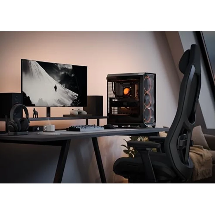 Fractal Design Meshify 3 Black RGB TG Light Tint, PC-Gehäuse mit aerodynamischem Design, E-ATX-Kompatibilität und 3 ARGB-Lüftern – Bild 5